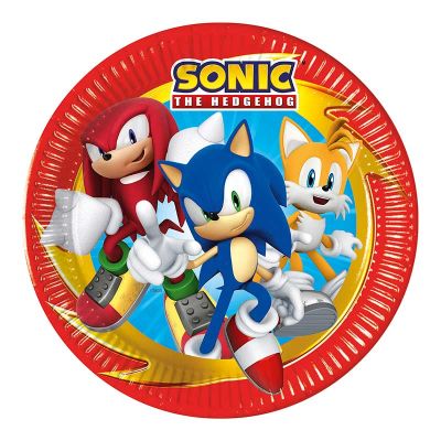23cm Sonic Paper Plates (pack quantity 8)