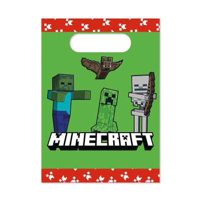 Minecraft Paper Party Bags (pack quantity 4)