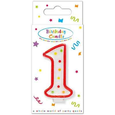 Birthday Candles Dots Numeral 1 Candle