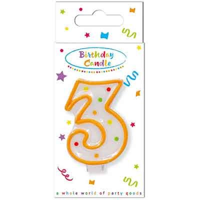 Birthday Candles Dots Numeral 3 Candle