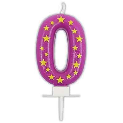 Birthday Candles Stars Numeral 0 Candle