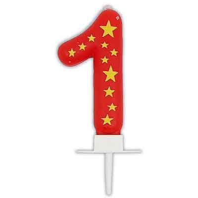 Birthday Candles Stars Numeral 1 Candle