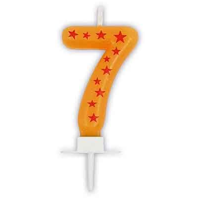 Birthday Candles Stars Numeral 7 Candle