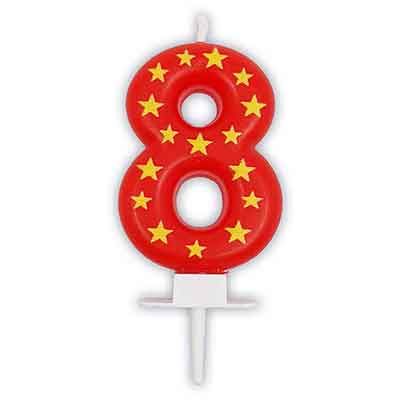 Birthday Candles Stars Numeral 8 Candle