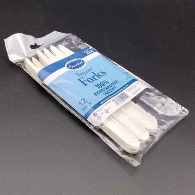 White Bagasse Forks (pack quantity 12)