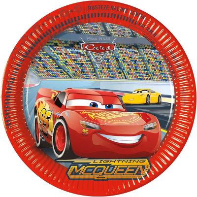 23cm Disney Cars Paper Plates (pack quantity 8)
