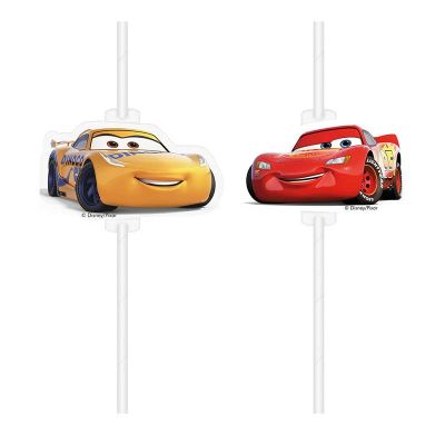 Disney Cars Medallion Paper Drinking Straws (pack quantity 4)