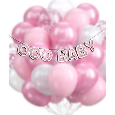 Pink Ooo Baby Decorative Bunting Banner