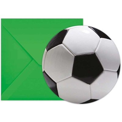 Football Party Invitations & Envelopes (pack quantity 6)