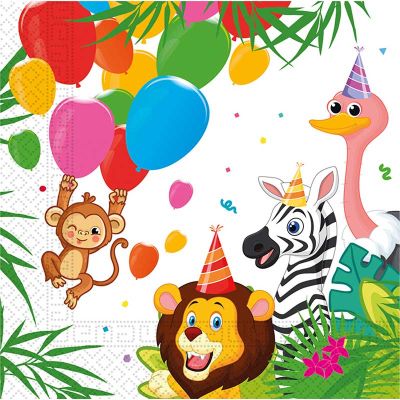 Jungle Animals Napkins (pack quantity 20)