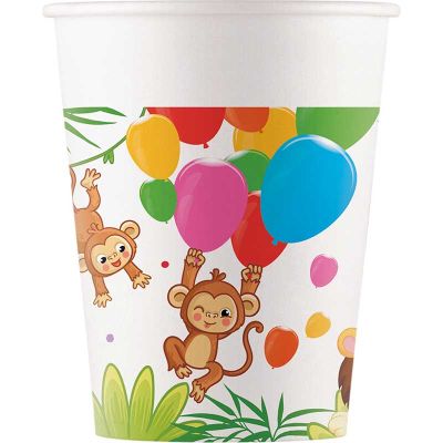 200ml Jungle Animals Paper Cups (pack quantity 8)