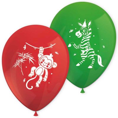 Jungle Animals Latex Balloons (pack quantity 8)