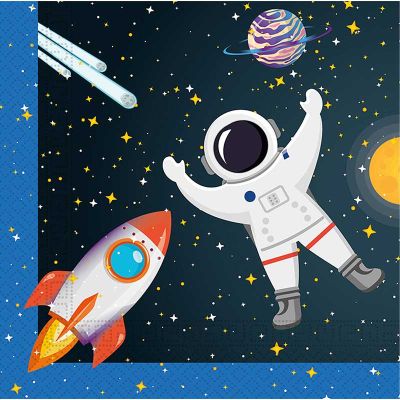 Rocket Space Paper Napkins (pack quantity 20)