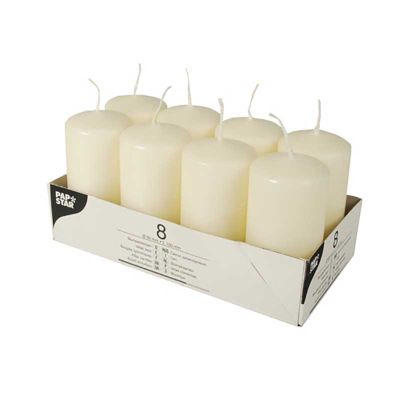 50x100mm Cream Pillar Candles 8s (pack quantity 8)