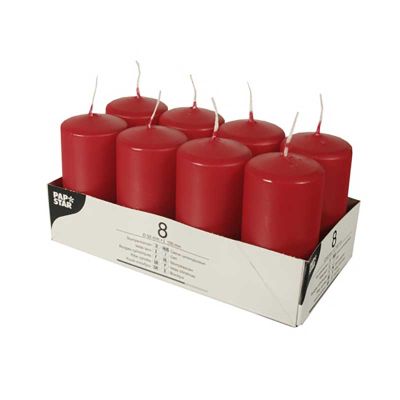 50x100mm Red Pillar Candles 8s (pack quantity 8)