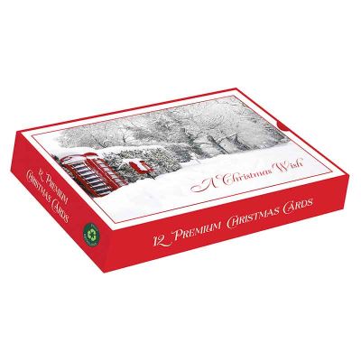 A White Christmas Landscape Premium Boxed Cards (pack quantity 12)