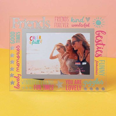 6x4 Inch Friends Cheerfull Glass Photo Frame