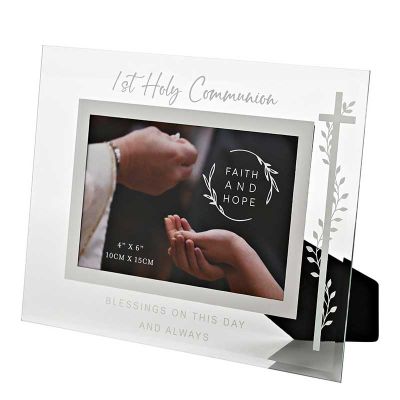 6x4 Inch First Communion Faith & Hope Glass Frame