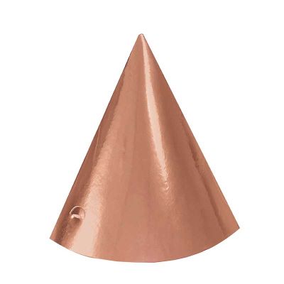 Rose Gold Party Hats (pack quantity 6)