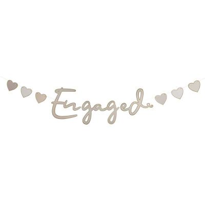 2m Gold 'engaged' Card Banner