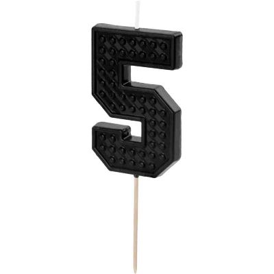 6cm  Brick Pattern Number 5 Birthday Candle