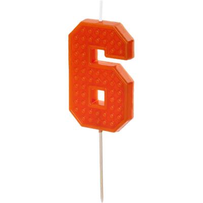 6cm  Brick Pattern Number 6 Birthday Candle