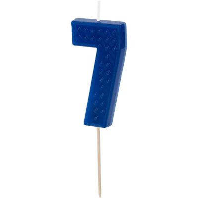 6cm  Brick Pattern Number 7 Birthday Candle
