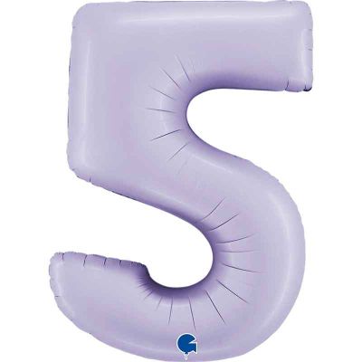 40 Inch Satin Lilac Number 5 Foil Balloon