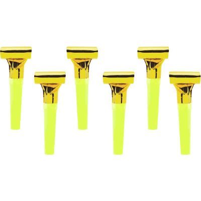 Gold Party Whistles (pack quantity 6)