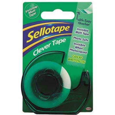 18mm X 25m Sellotape Clever Tape With Dispenser