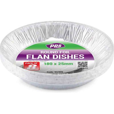180x25mm Foil Flan Dishes (pack quantity 8)