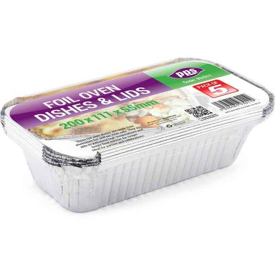 Large Foil Oven Dishes & Lids (pack quantity 5)