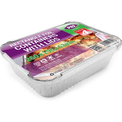 Rectangle Foil Containers & Lids (pack quantity 4)