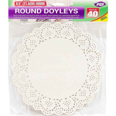 40pc 21cm Round Paper Doyleys