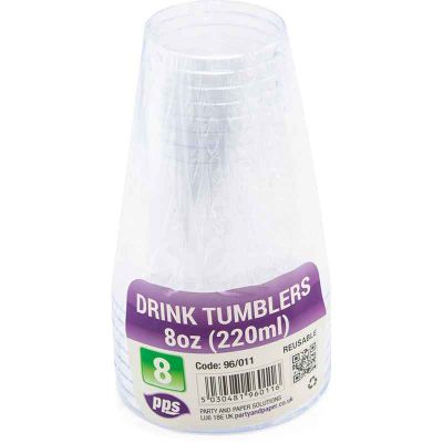220ml Juice / Spirit Plastic Tumblers (pack quantity 8)