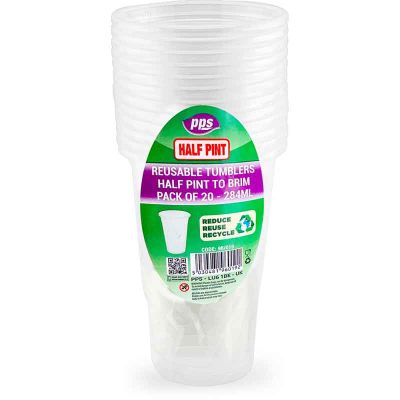 Half Pint Plastic Tumblers (pack quantity 20)