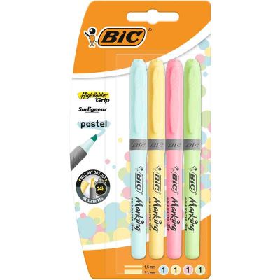Bic Pastel Highlighters (pack quantity 4)