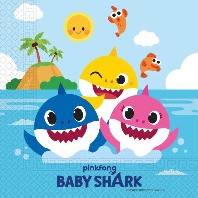 Baby Shark Napkins (pack quantity 20)