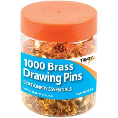 1000pc Tub Of Brass Drawing Pins