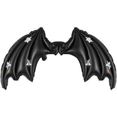 Black Matte With Stars Foil Balloon Bat Wings