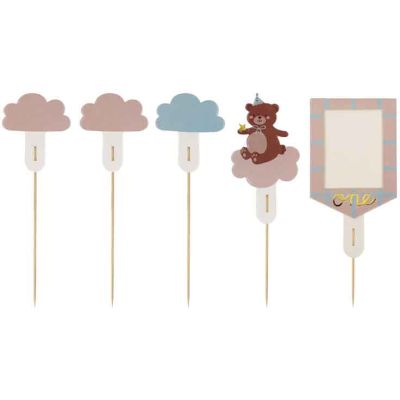 5pc Teddy Bear Cake Toppers