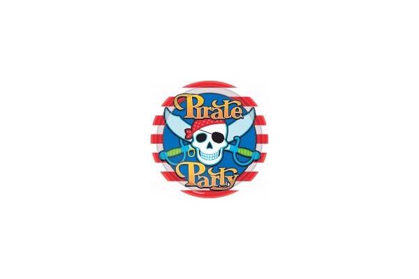  22.8cm Plate Pirate Party (pack quantity 8) 