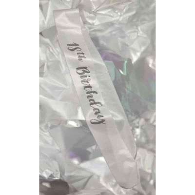 18th Birthday Sash With Black Diamante Stones