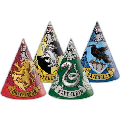 Harry Potter Hogwarts Houses Paper Hats (pack quantity 6)