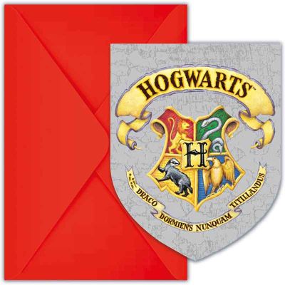 Harry Potter Hogwarts Houses Invitations & Envelopes (pack quantity 6)