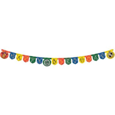 Harry Potter Hogwarts Houses Happy Birthday Paper Banner