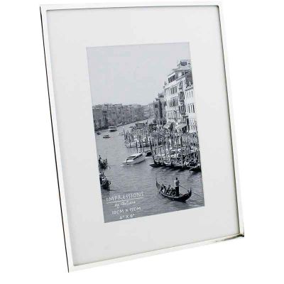 4x6 Inch Silverplated Photo Frame White Border