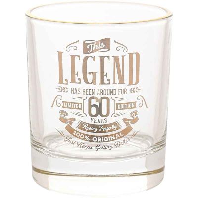 60 Years Harvey Makin Legend Tumbler Glass