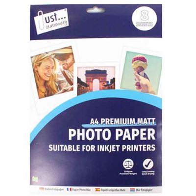8 Sheets A4 Matt Photo Paper