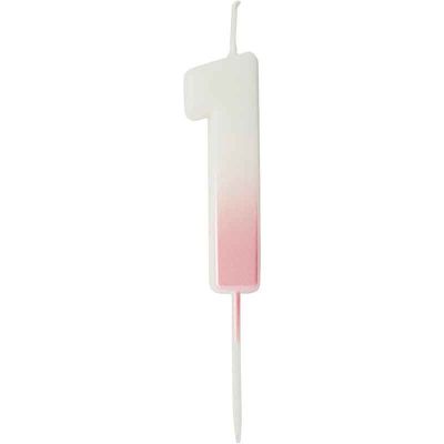 Pink Ombre Number '1' Candle